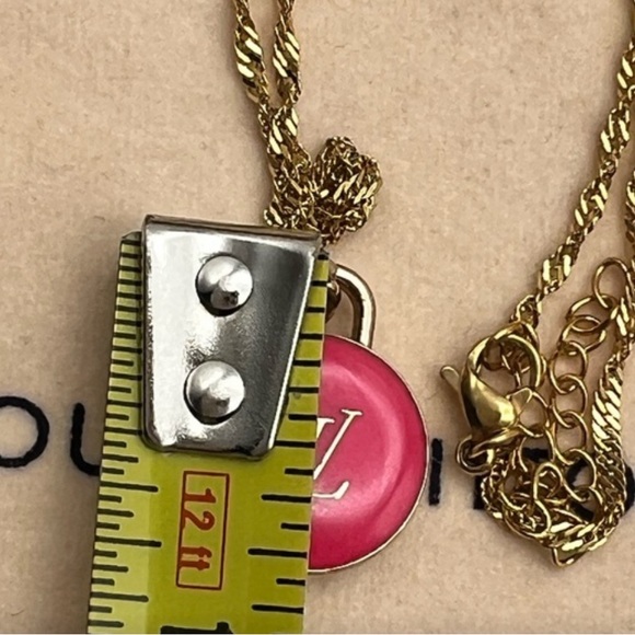 Authentic Luxury Charm (LV)-Gold/Pink 0.75"-.050”
LV both sided, unbranded Chain - Picture 5 of 13
